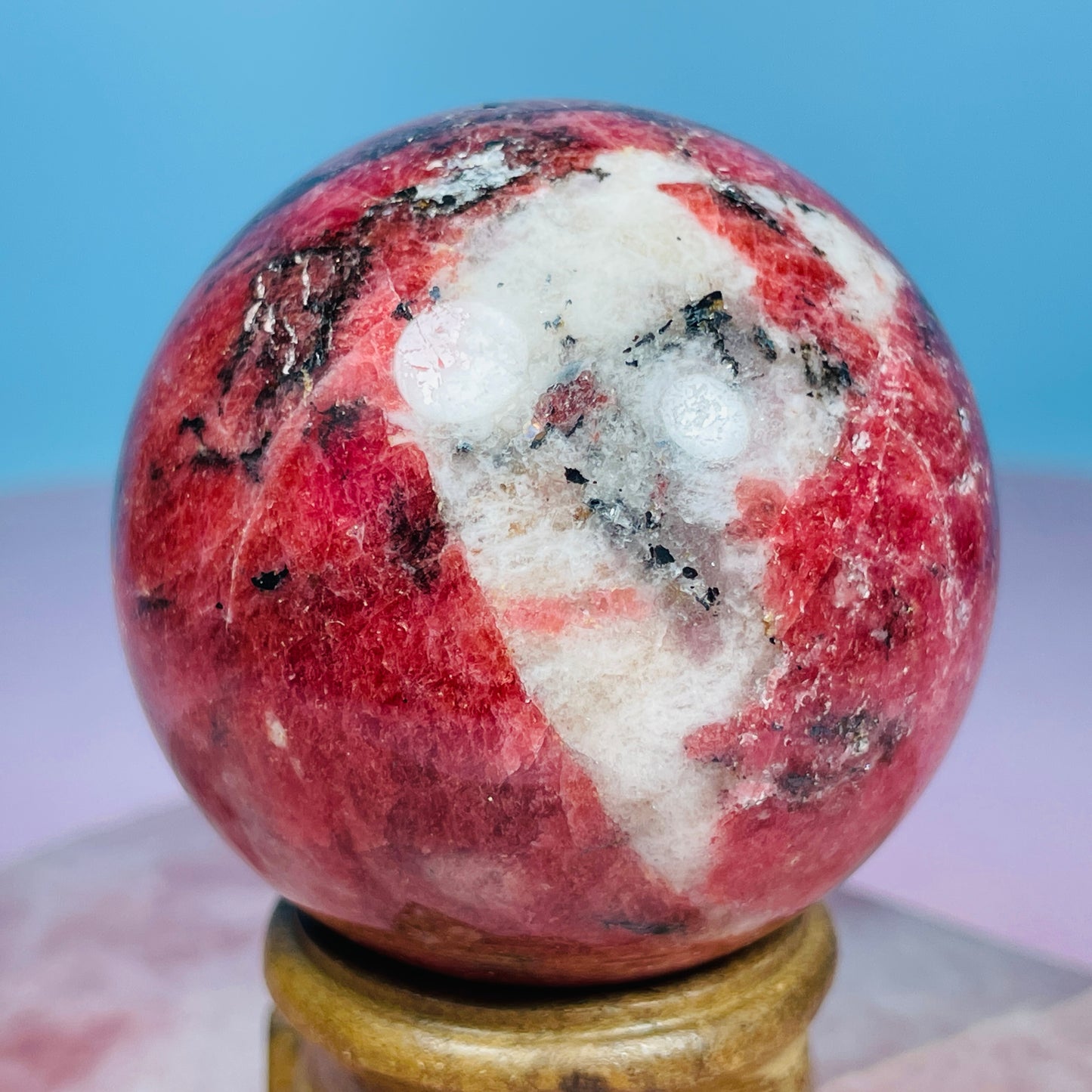 High Grade Rhodonite + Quartz Medium Sphere