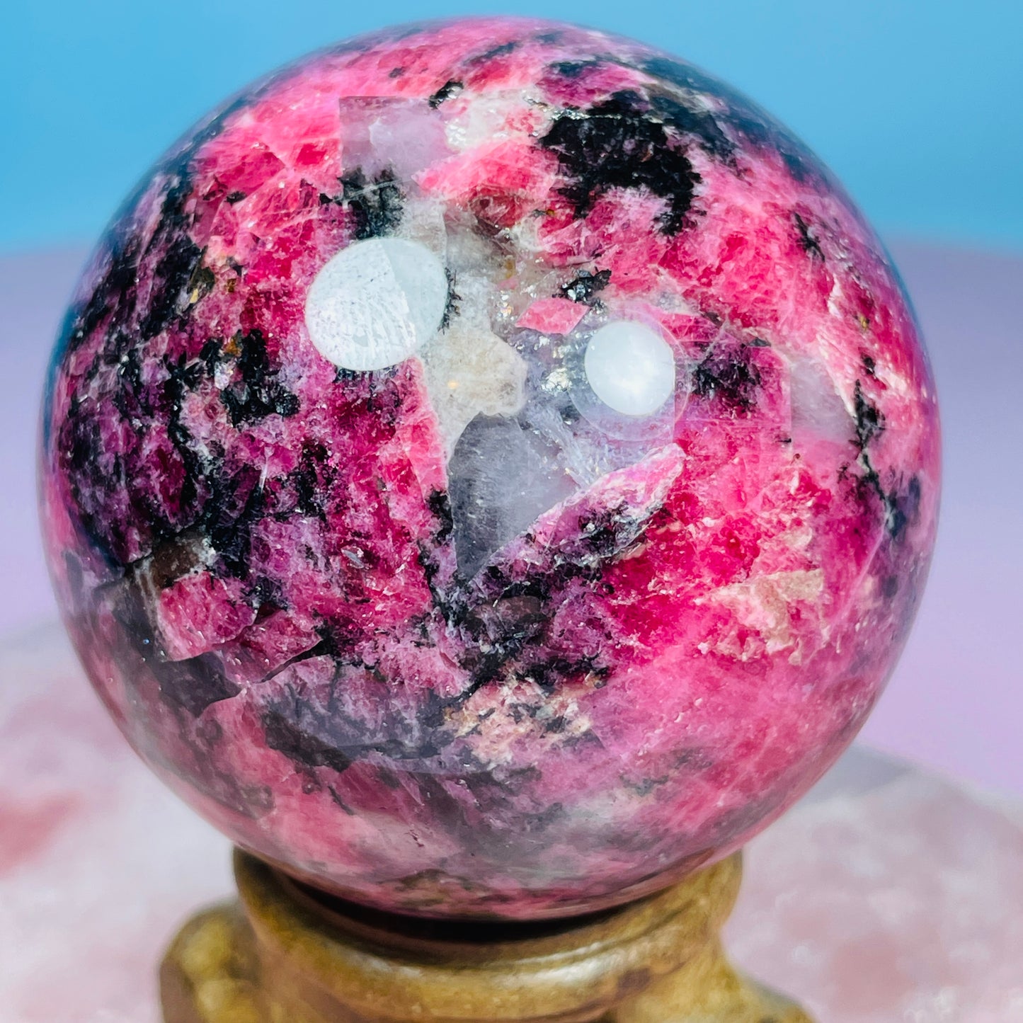 High Grade Rhodonite + Quartz Medium Sphere