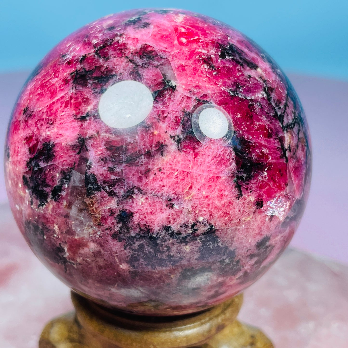 High Grade Rhodonite + Quartz Medium Sphere