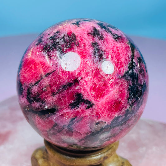 High Grade Rhodonite + Quartz Medium Sphere
