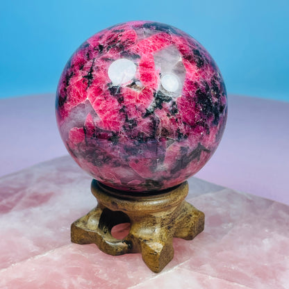 High Grade Rhodonite + Quartz Medium Sphere