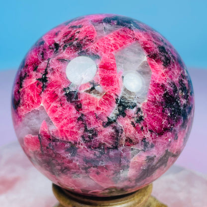 High Grade Rhodonite + Quartz Medium Sphere