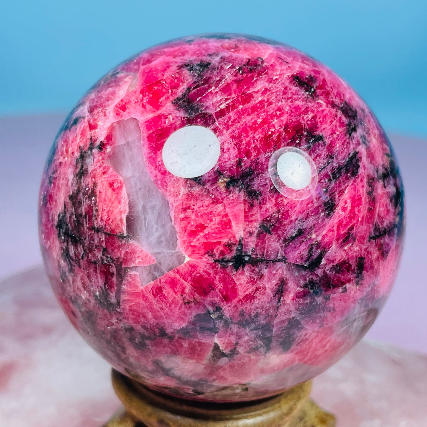 High Grade Rhodonite + Quartz Medium Sphere