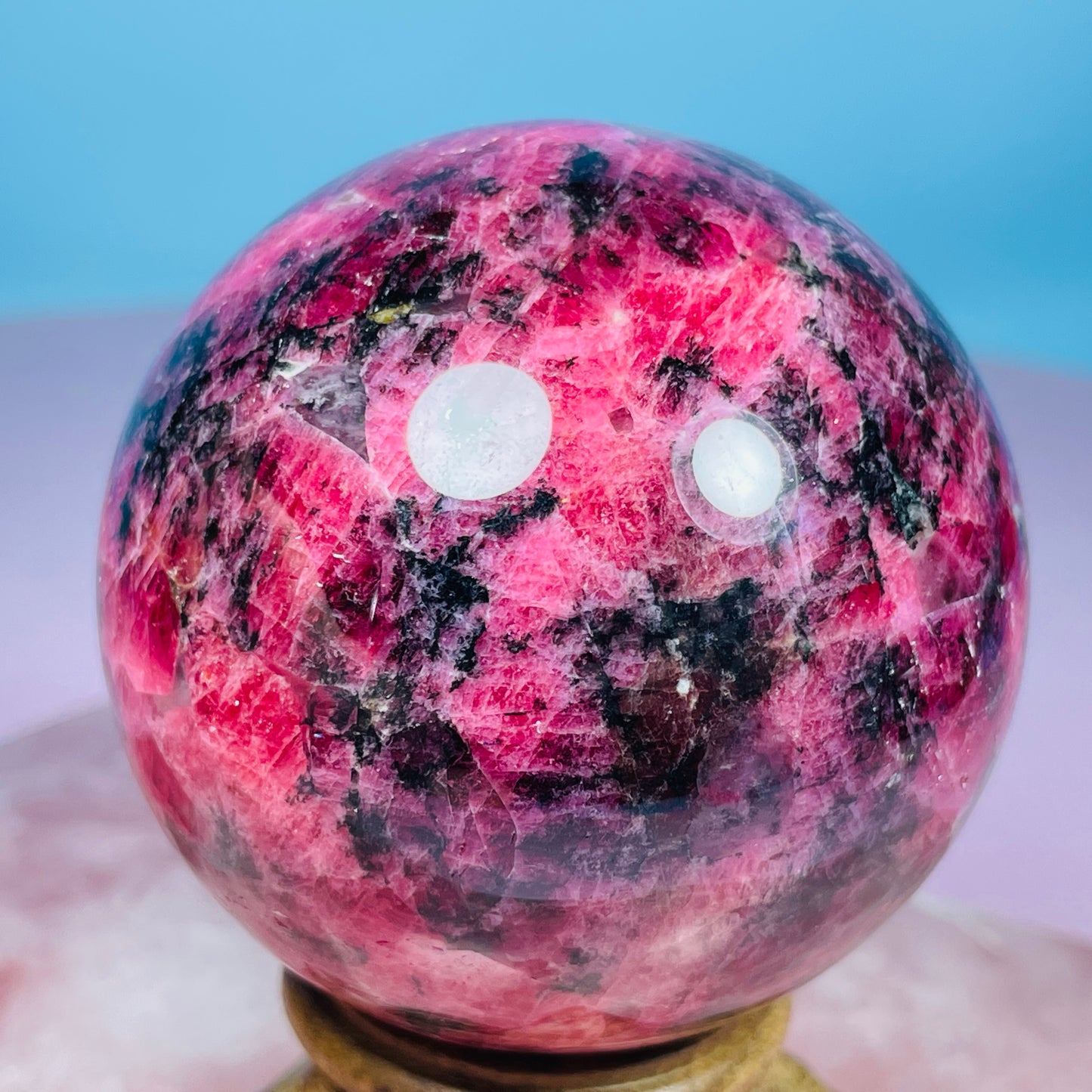 High Grade Rhodonite + Quartz Medium Sphere