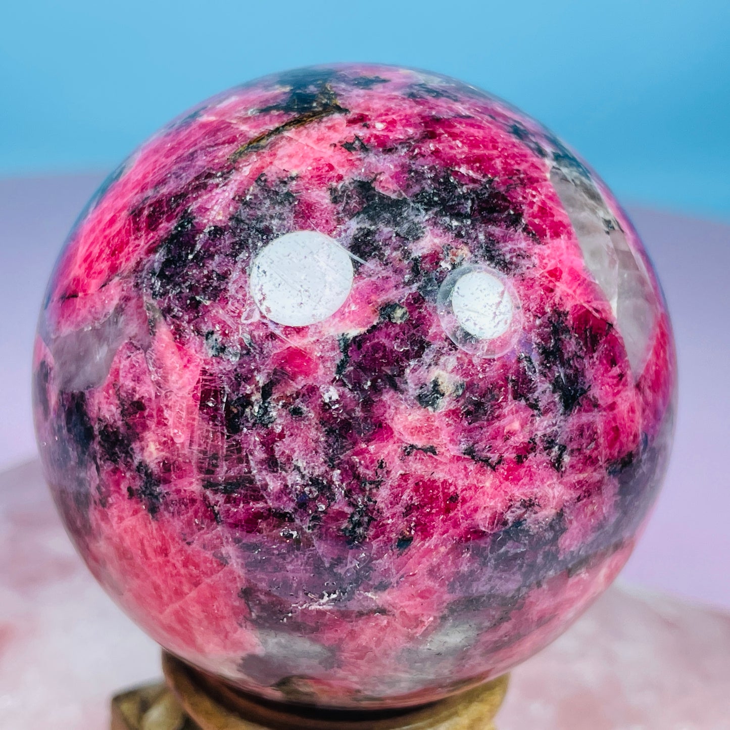 High Grade Rhodonite + Quartz Medium Sphere