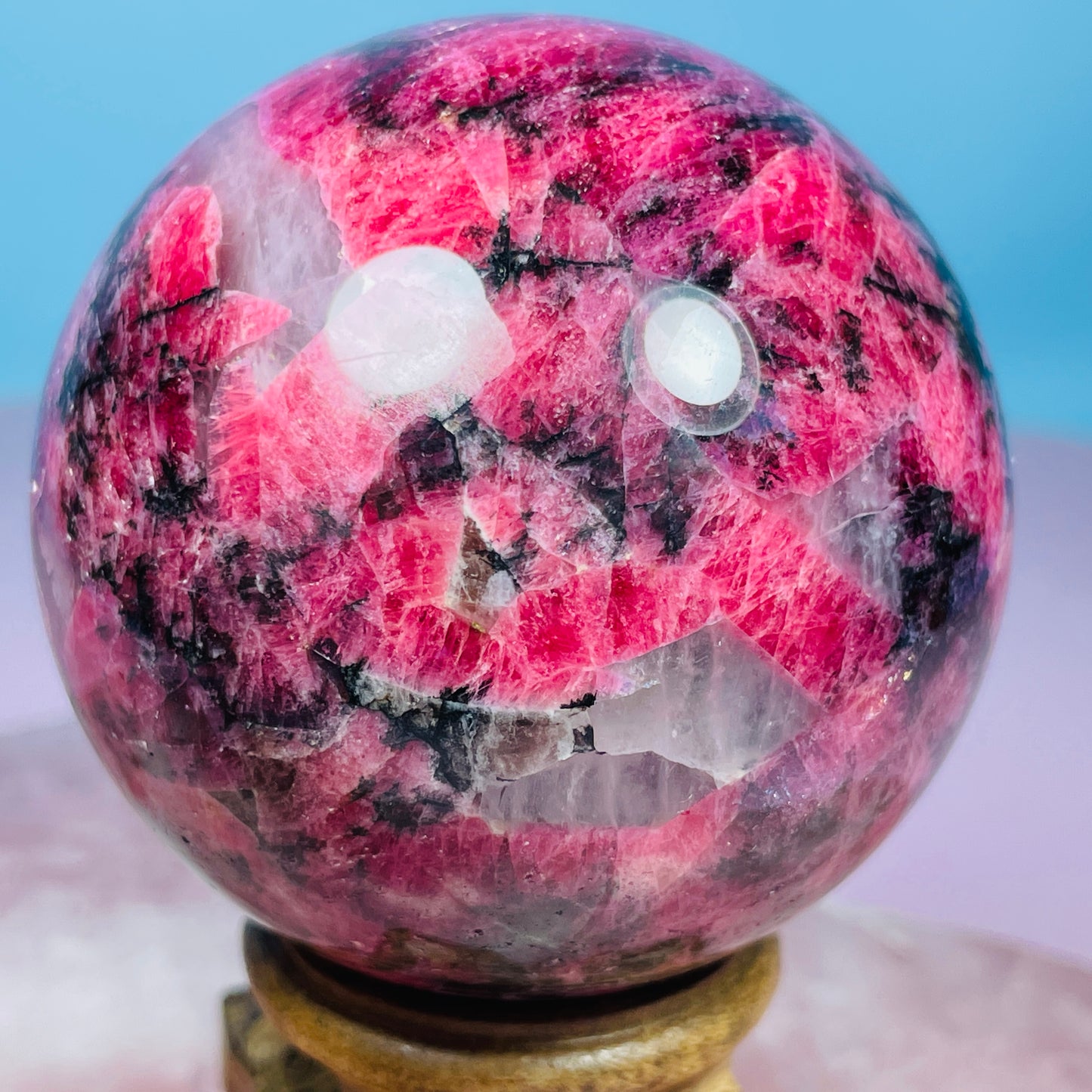 High Grade Rhodonite + Quartz Medium Sphere