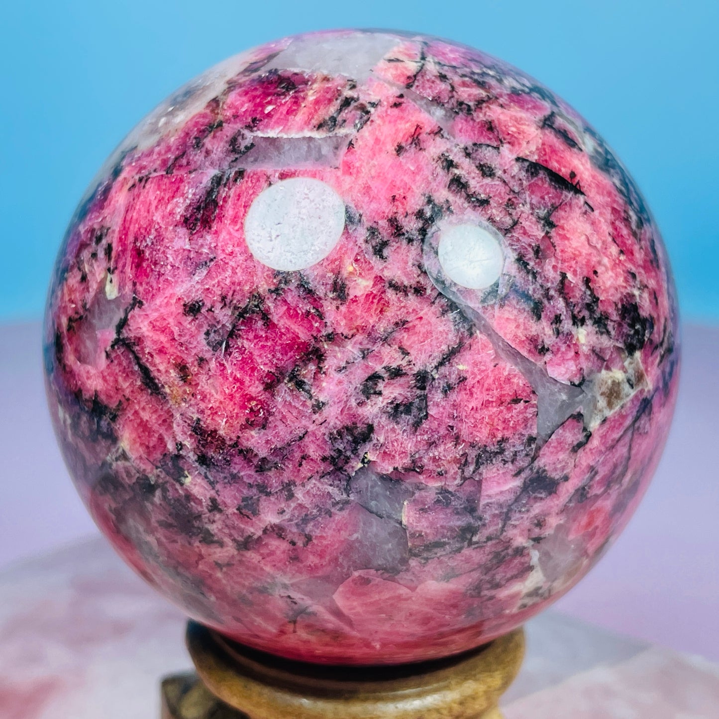 High Grade Rhodonite + Quartz Medium Sphere