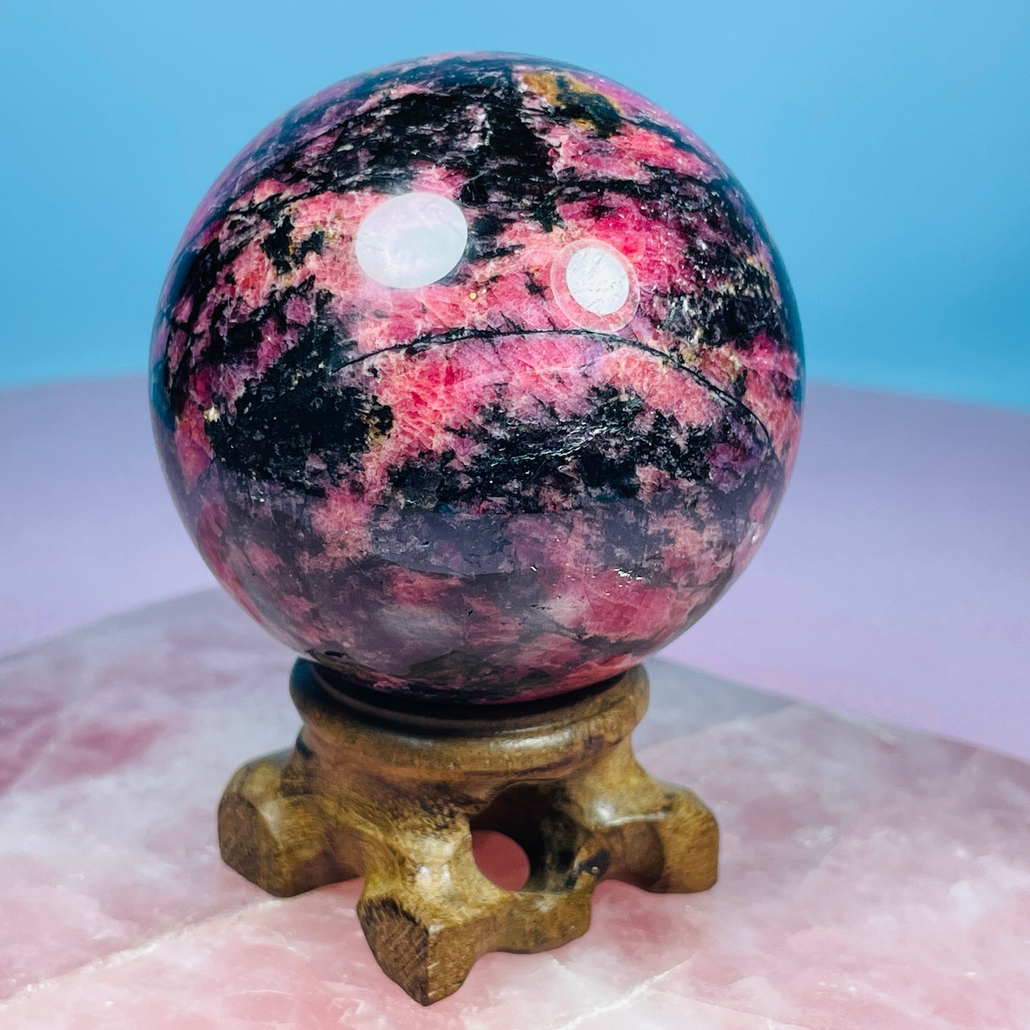 High Grade Rhodonite + Quartz Medium Sphere