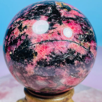 High Grade Rhodonite + Quartz Medium Sphere