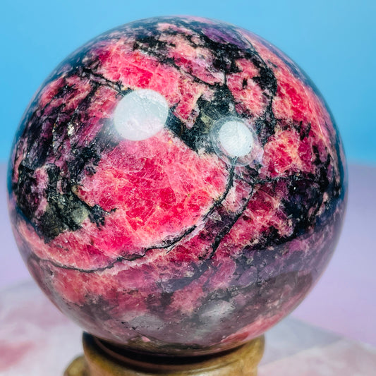 High Grade Rhodonite + Quartz Medium Sphere