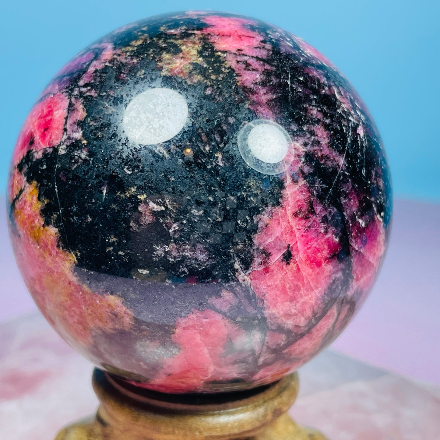 High Grade Rhodonite + Quartz Medium Sphere