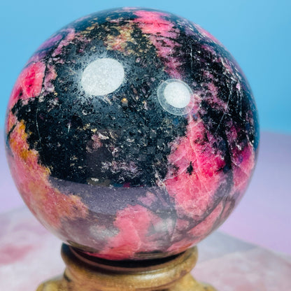 High Grade Rhodonite + Quartz Medium Sphere