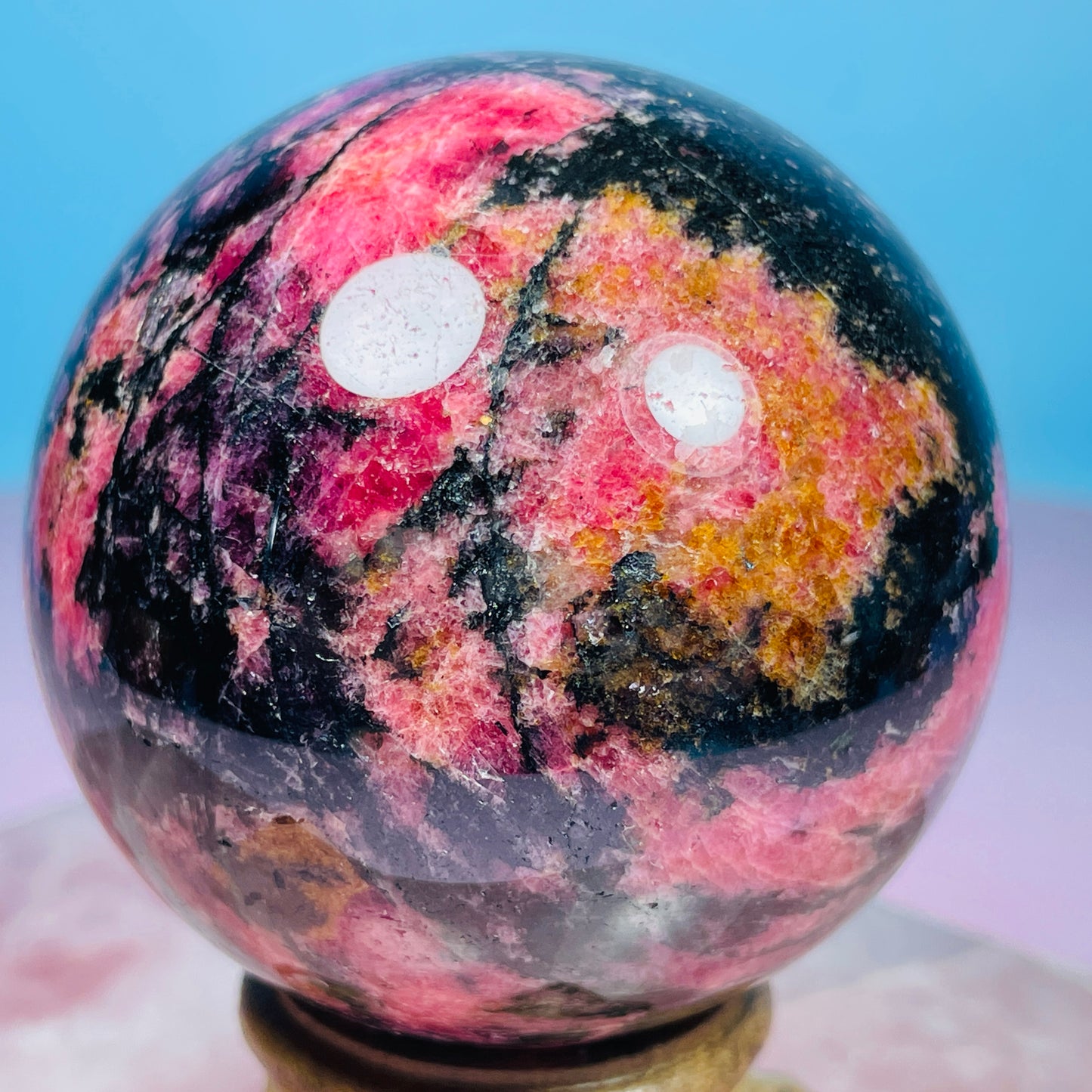 High Grade Rhodonite + Quartz Medium Sphere