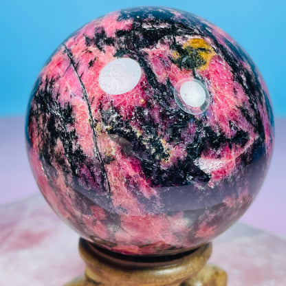 High Grade Rhodonite + Quartz Medium Sphere