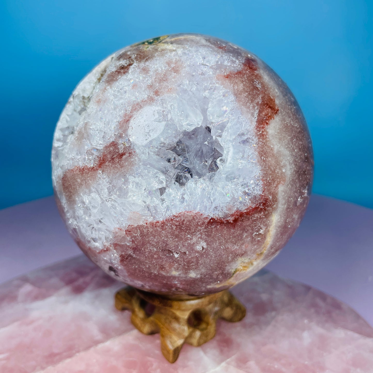 Druzy Pink Amethyst + Quartz XL Sphere