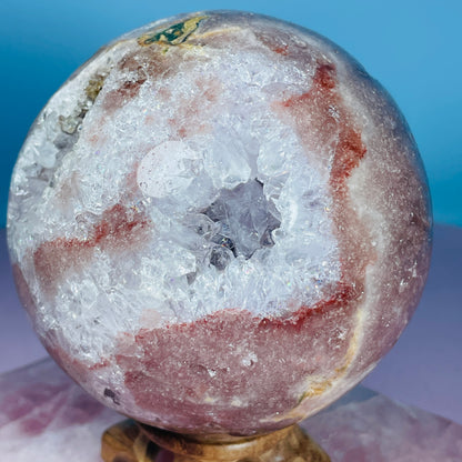 Druzy Pink Amethyst + Quartz XL Sphere