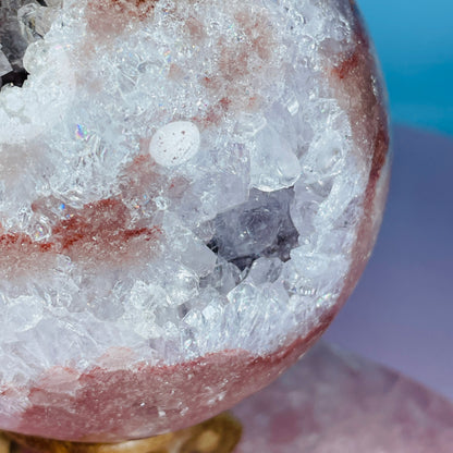 Druzy Pink Amethyst + Quartz XL Sphere