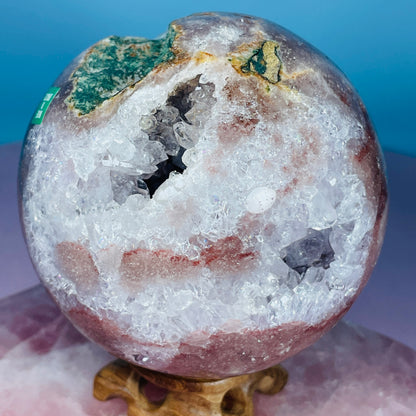 Druzy Pink Amethyst + Quartz XL Sphere