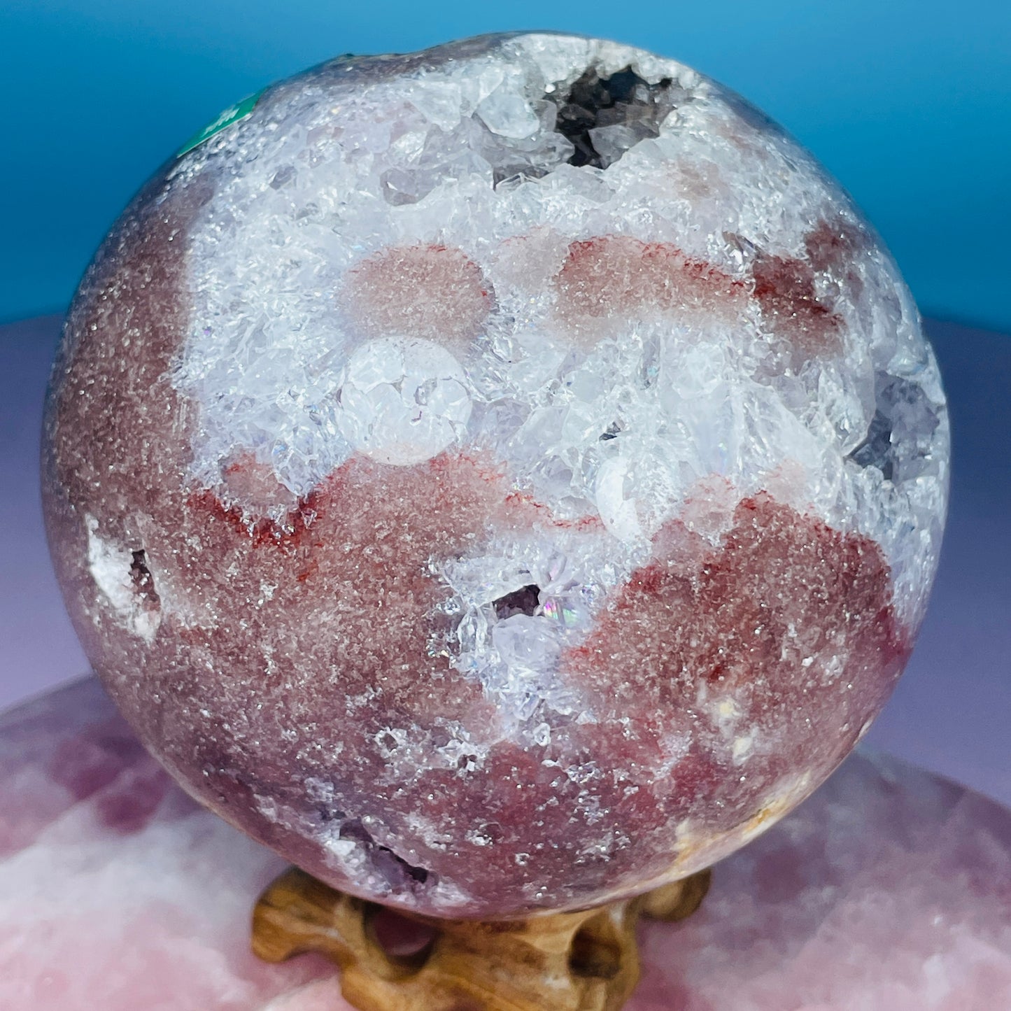 Druzy Pink Amethyst + Quartz XL Sphere