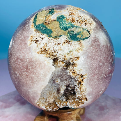 Druzy Pink Amethyst + Quartz XL Sphere