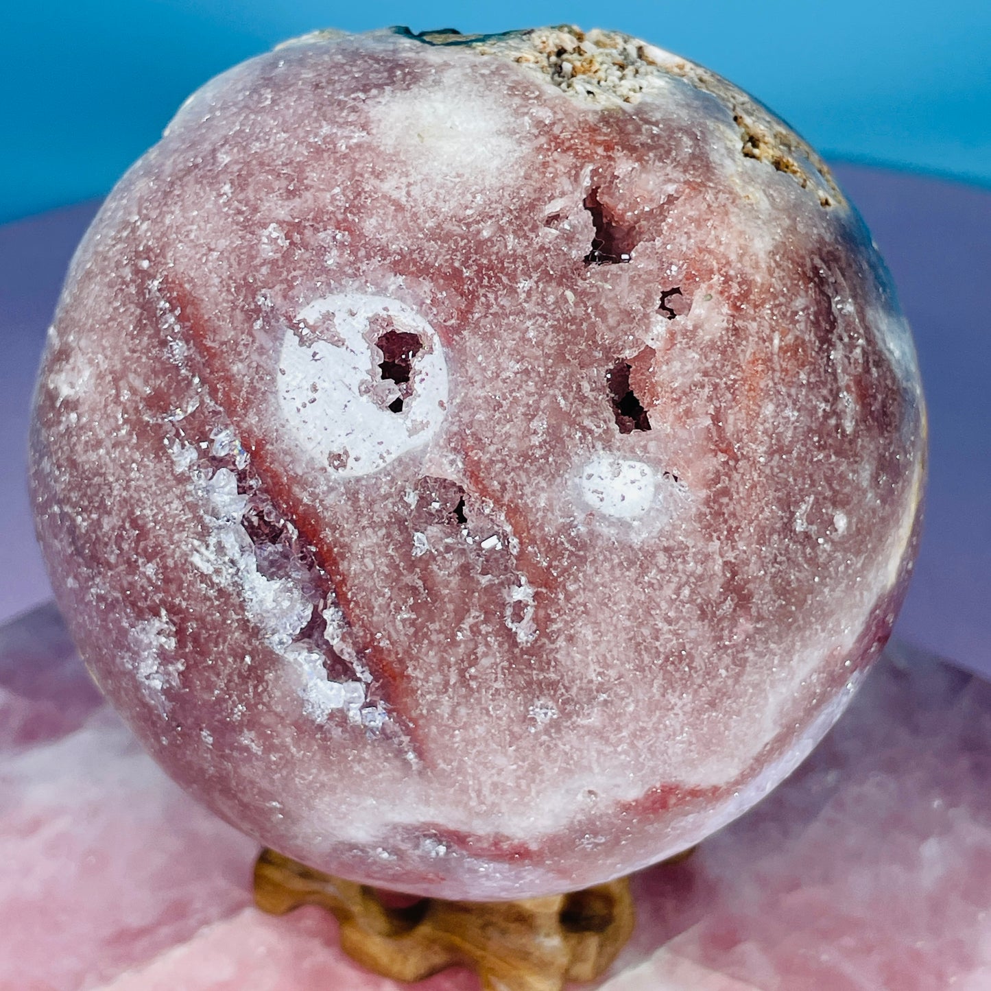 Druzy Pink Amethyst + Quartz XL Sphere