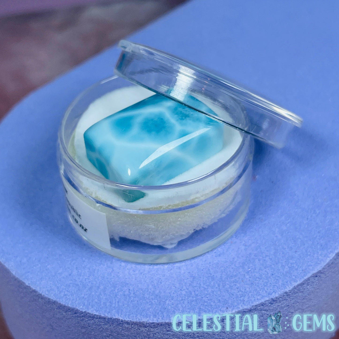 A Grade Larimar Rectangular Pillow Cabochon