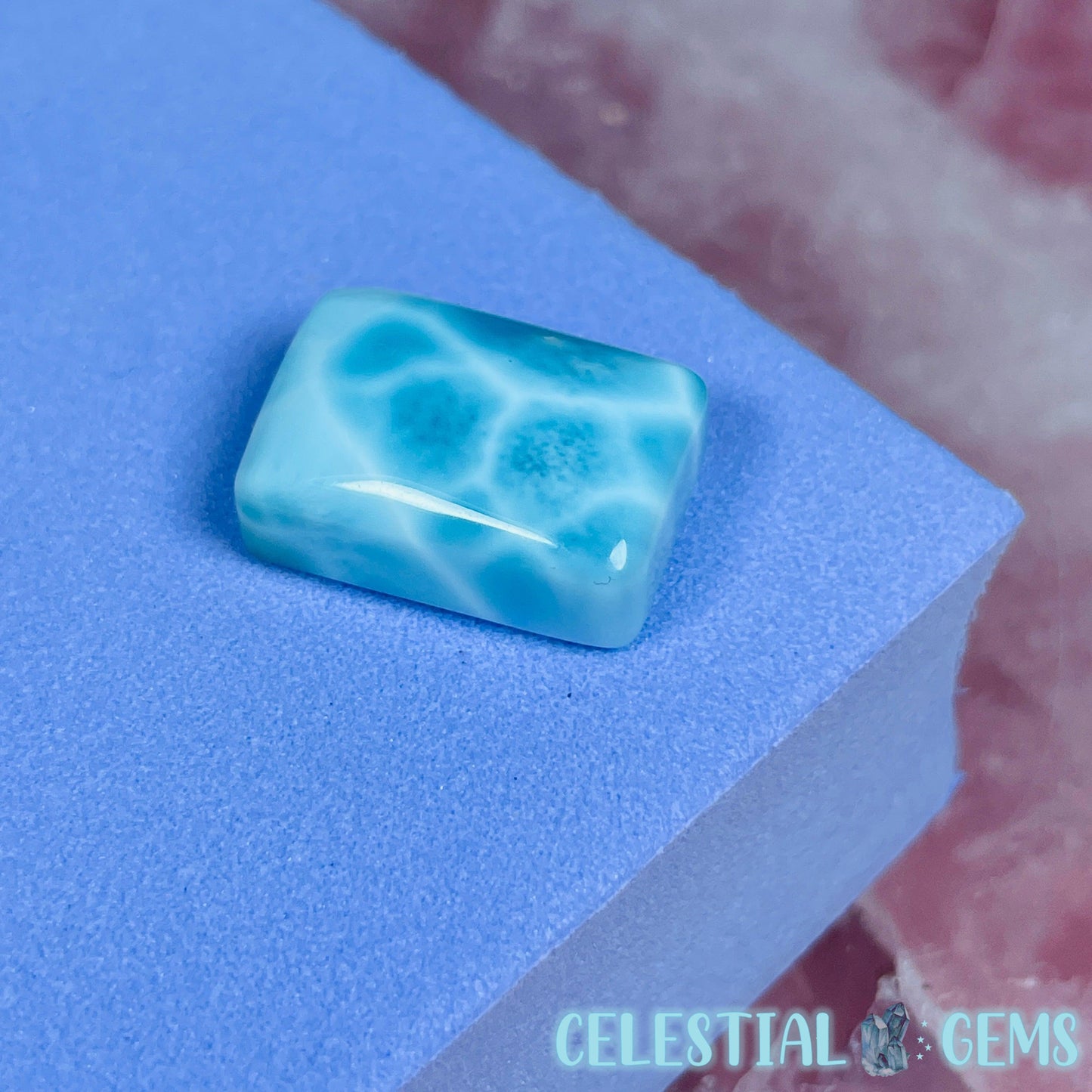 A Grade Larimar Rectangular Pillow Cabochon