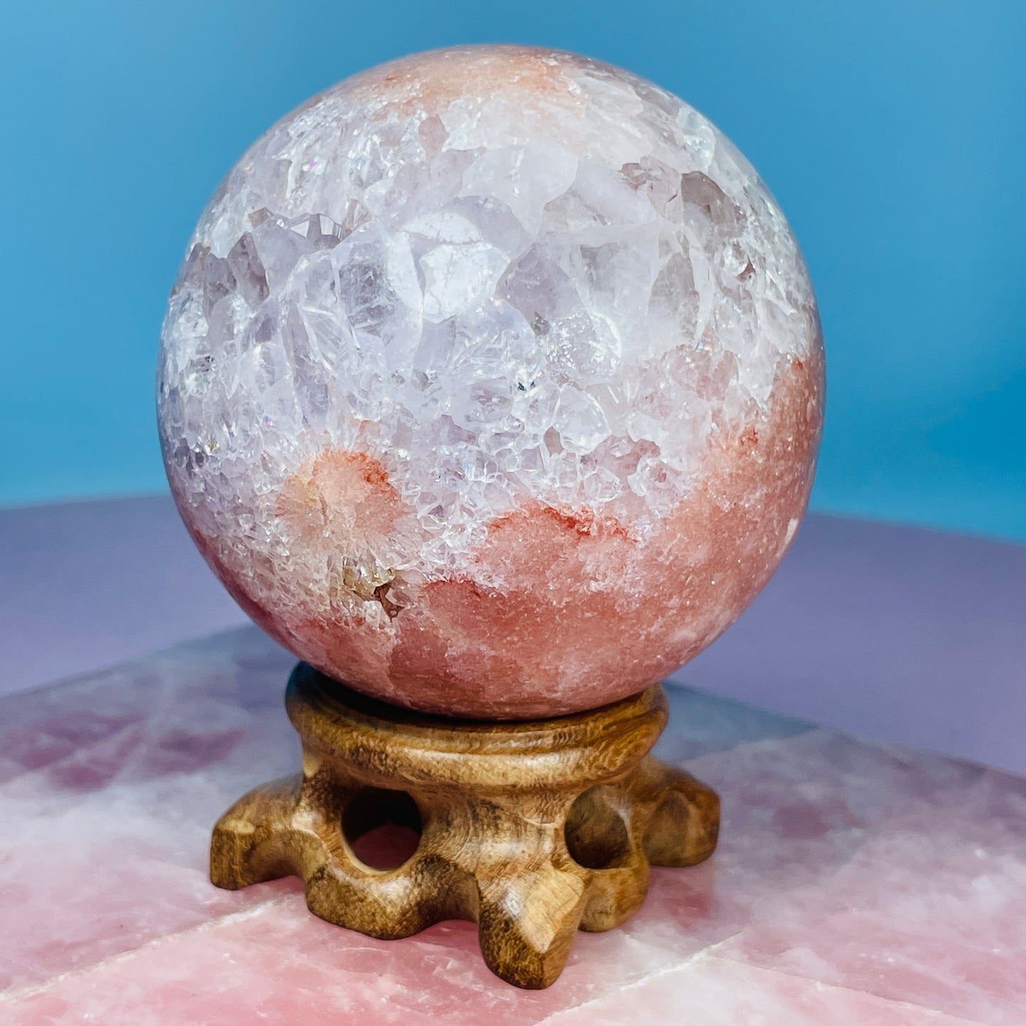 Pink Amethyst + Quartz Large Sphere