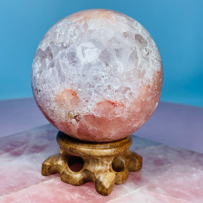 Pink Amethyst + Quartz Large Sphere