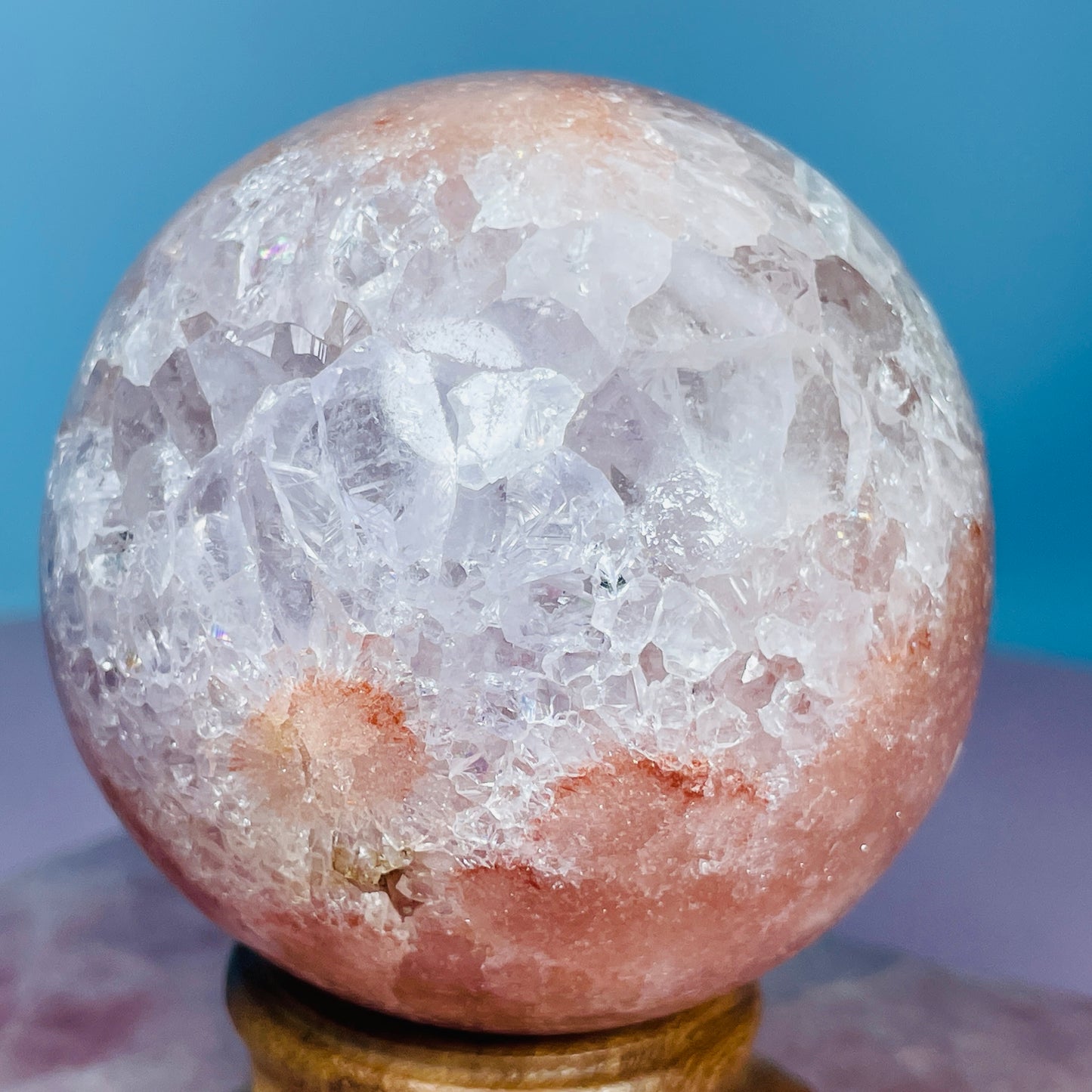 Pink Amethyst + Quartz Large Sphere