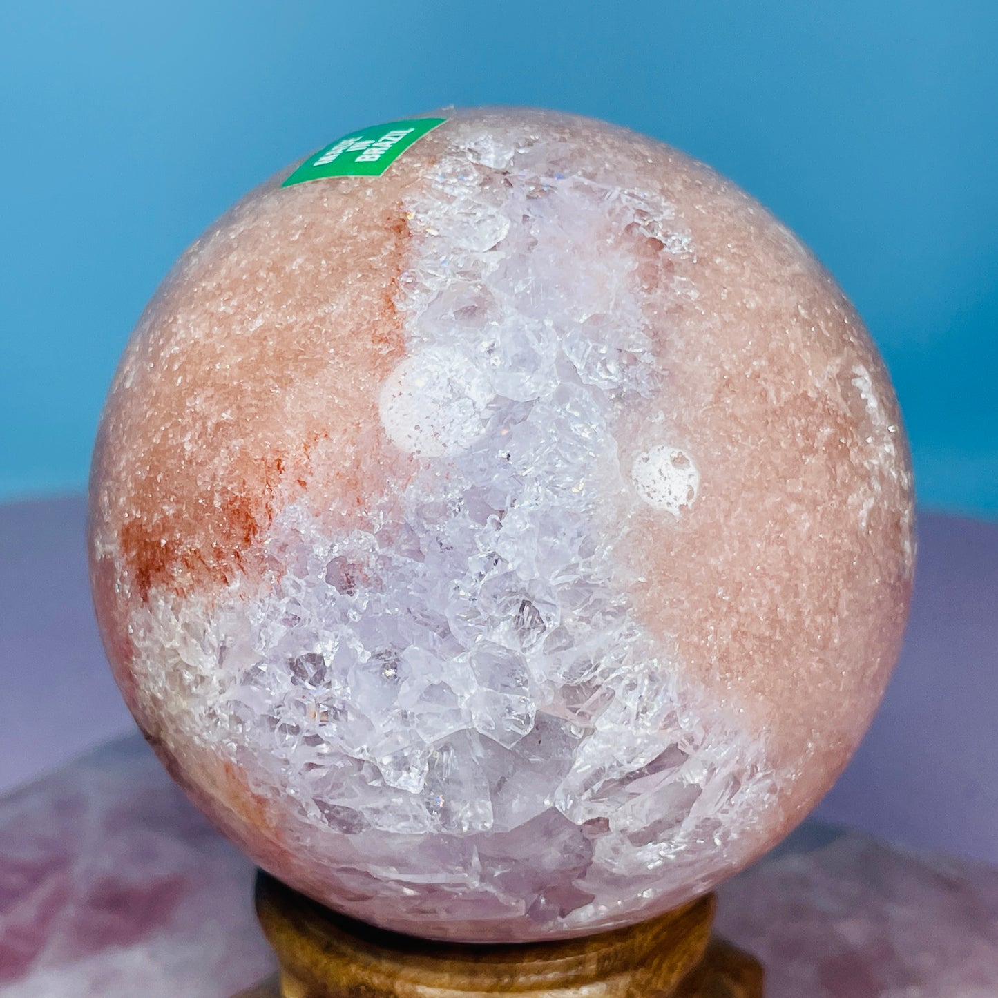 Pink Amethyst + Quartz Large Sphere