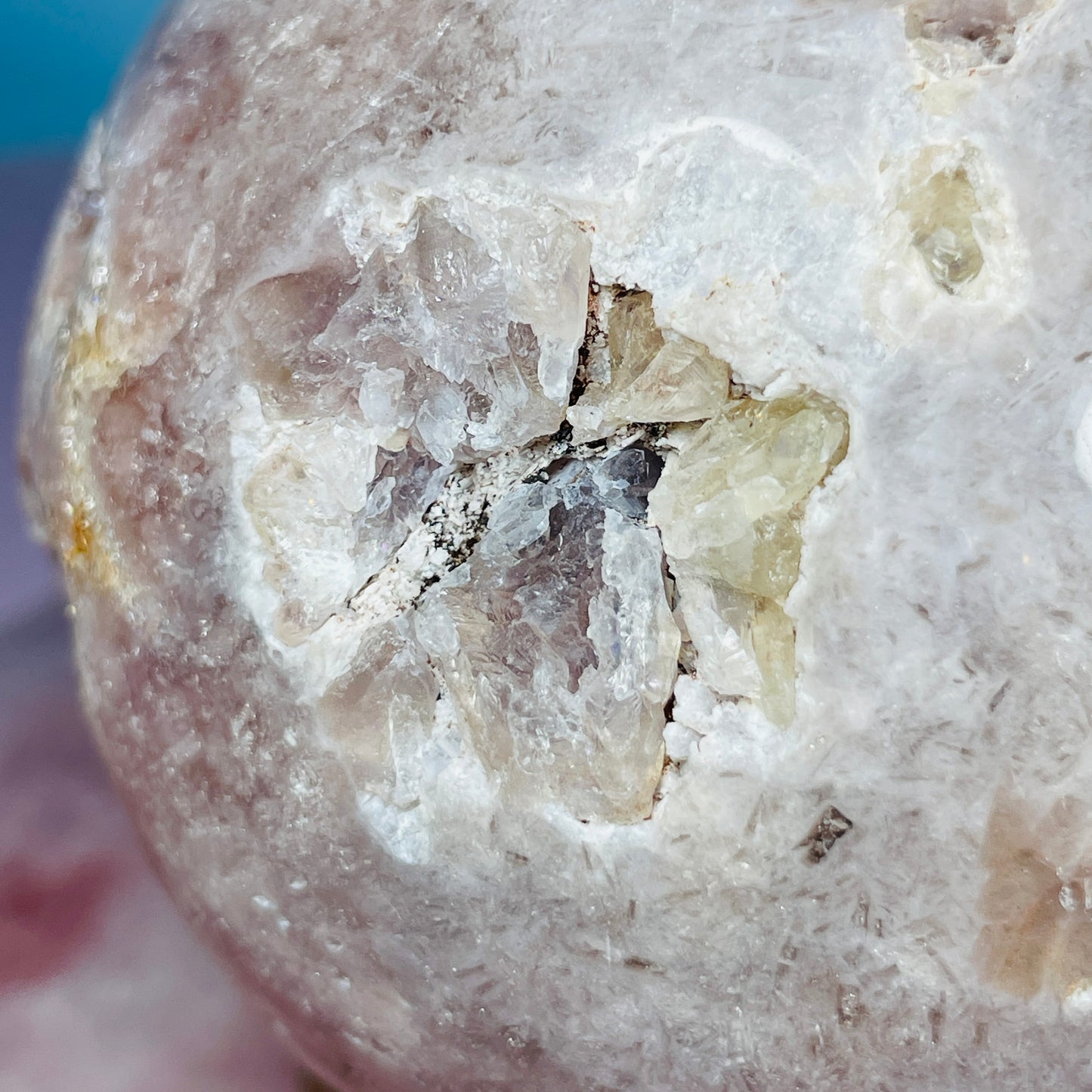 Druzy Pink Amethyst + Quartz Large Sphere