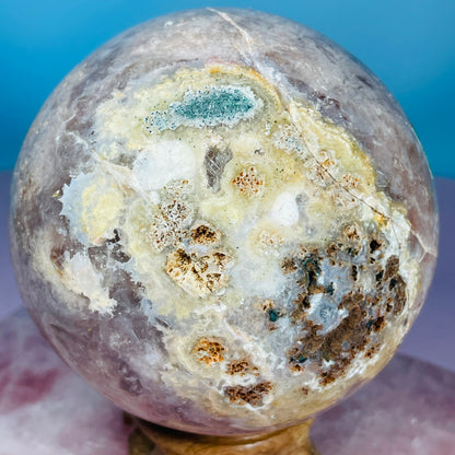 Druzy Pink Amethyst + Quartz Large Sphere
