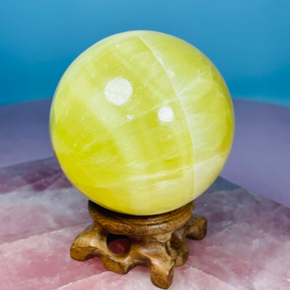 Lemon Calcite Large Sphere