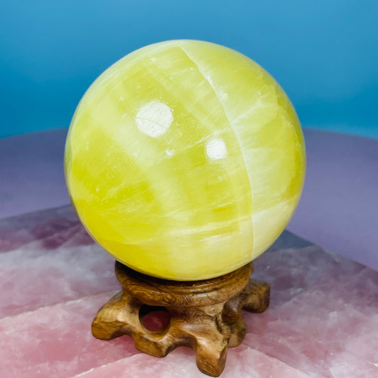 Lemon Calcite Large Sphere
