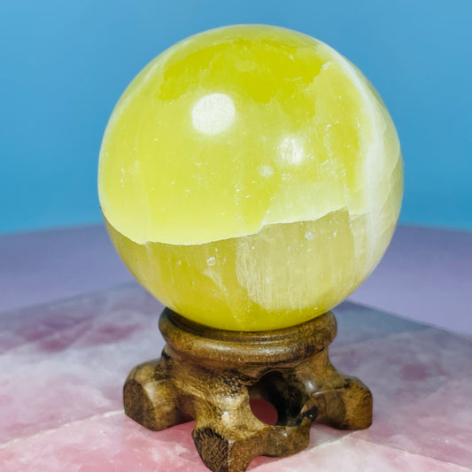 Lemon Calcite Medium Sphere