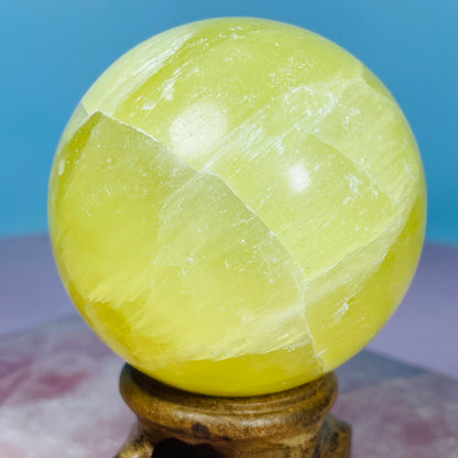 Lemon Calcite Medium Sphere