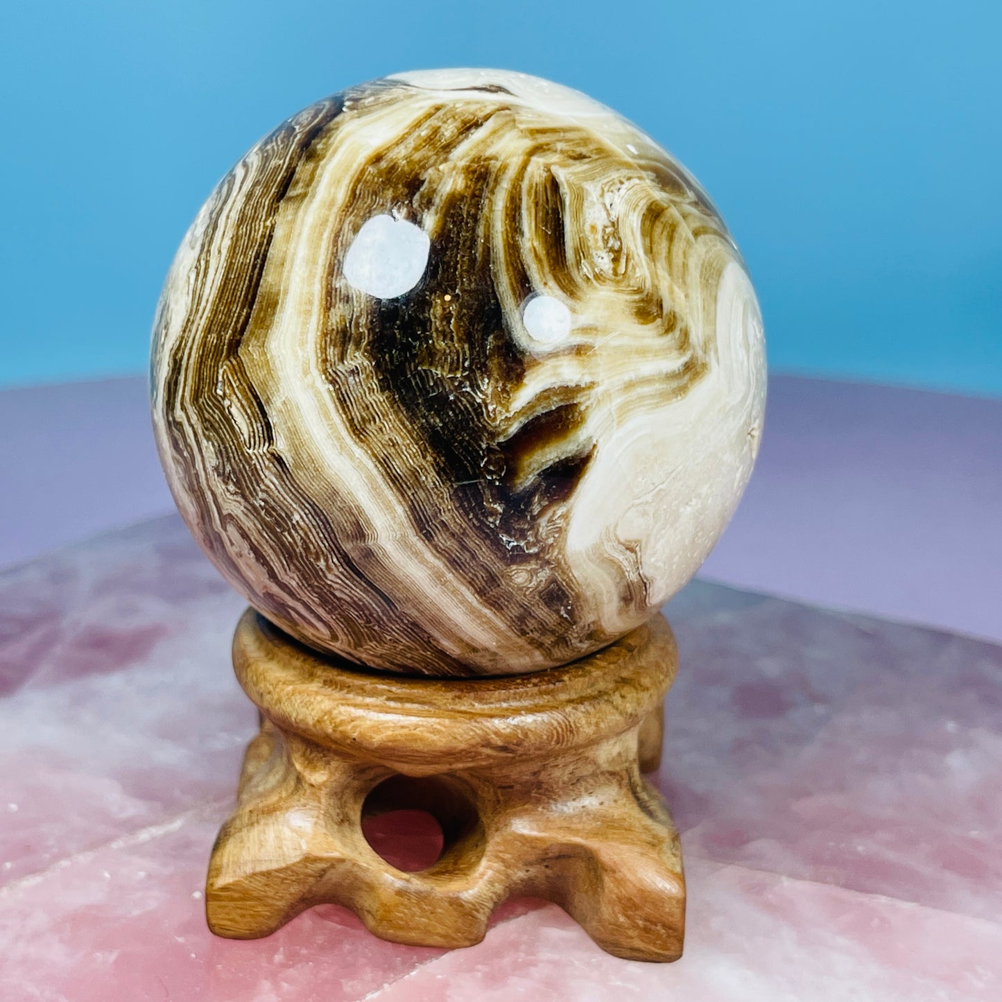 Chocolate Calcite UV Medium Sphere