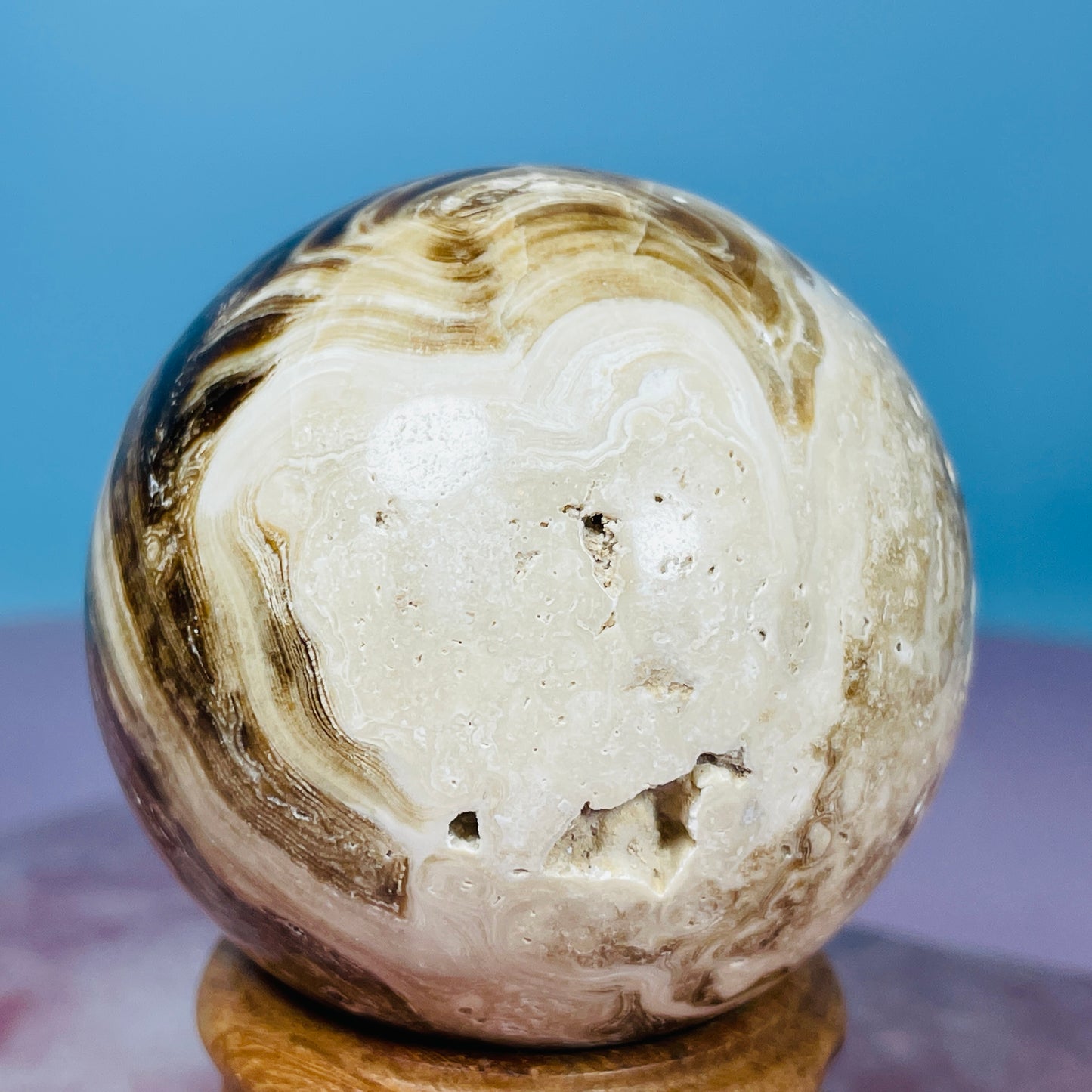 Chocolate Calcite UV Medium Sphere