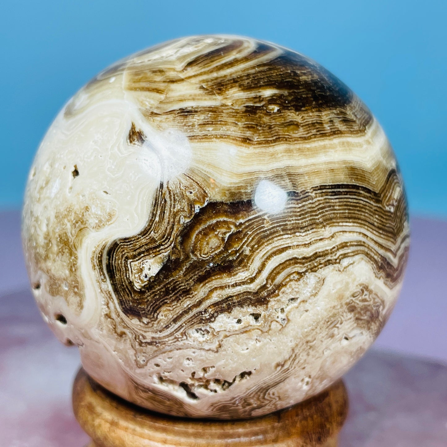 Chocolate Calcite UV Medium Sphere
