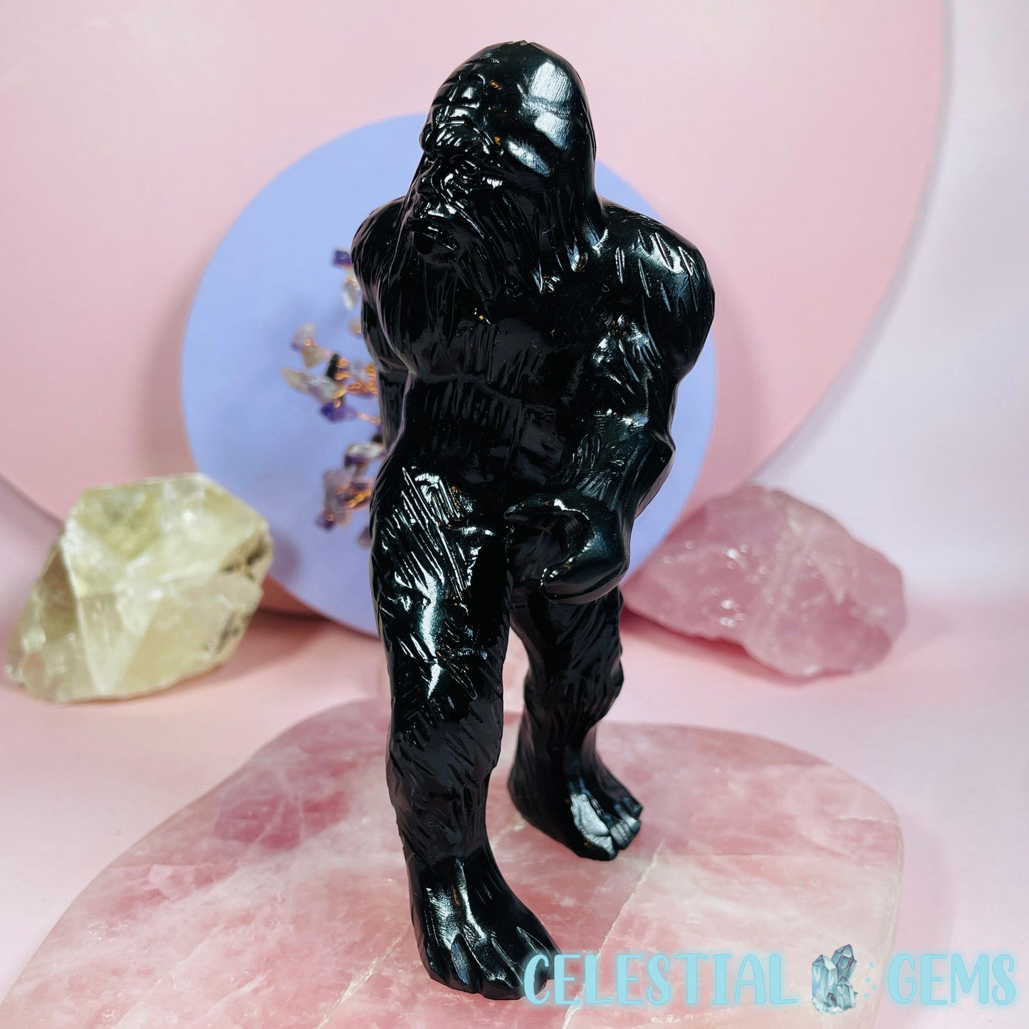 Obsidian Bigfoot/Sasquatch/Yowie Large Carving