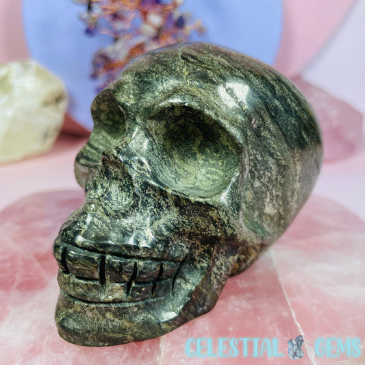 Pyrite Skull Medium Carving