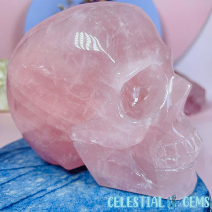 Rose Quartz Skull Medium Carving