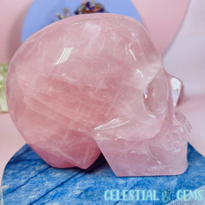 Rose Quartz Skull Medium Carving