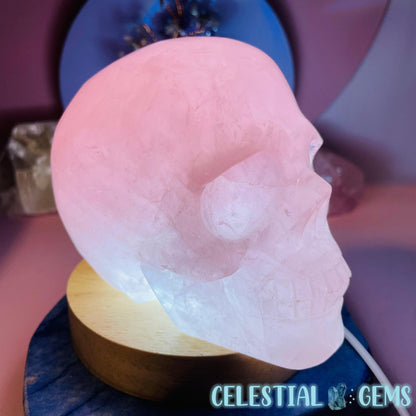 Rose Quartz Skull Medium Carving