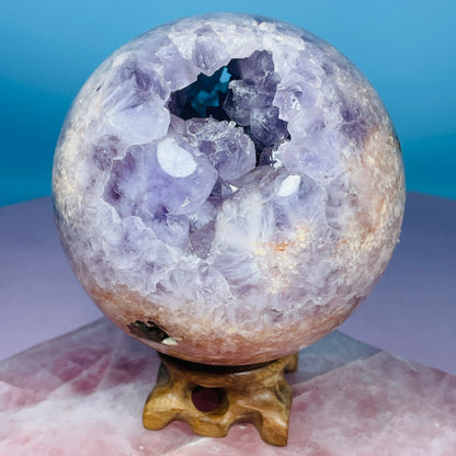 Druzy Amethyst + Flower Agate Large Sphere