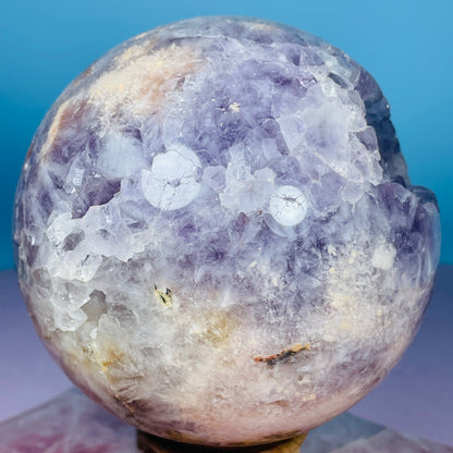 Druzy Amethyst + Flower Agate Large Sphere