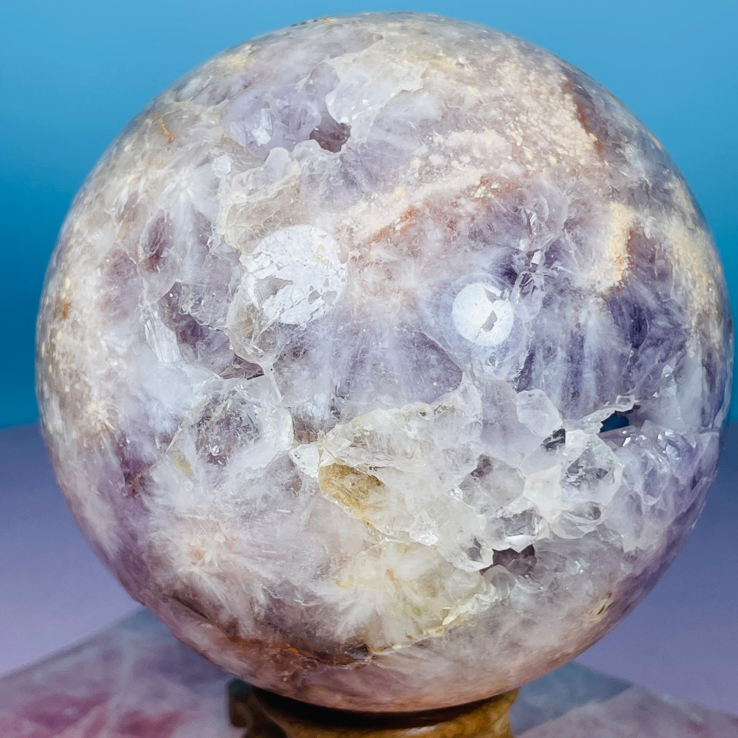 Druzy Amethyst + Flower Agate Large Sphere
