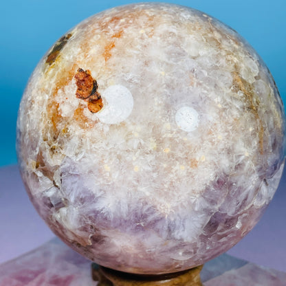 Druzy Amethyst + Flower Agate Large Sphere