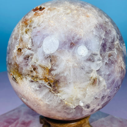 Druzy Amethyst + Flower Agate Large Sphere
